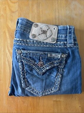 Miss Me Blue Skinny Jeans with Embroidered Pocket